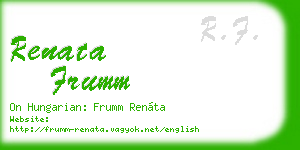 renata frumm business card